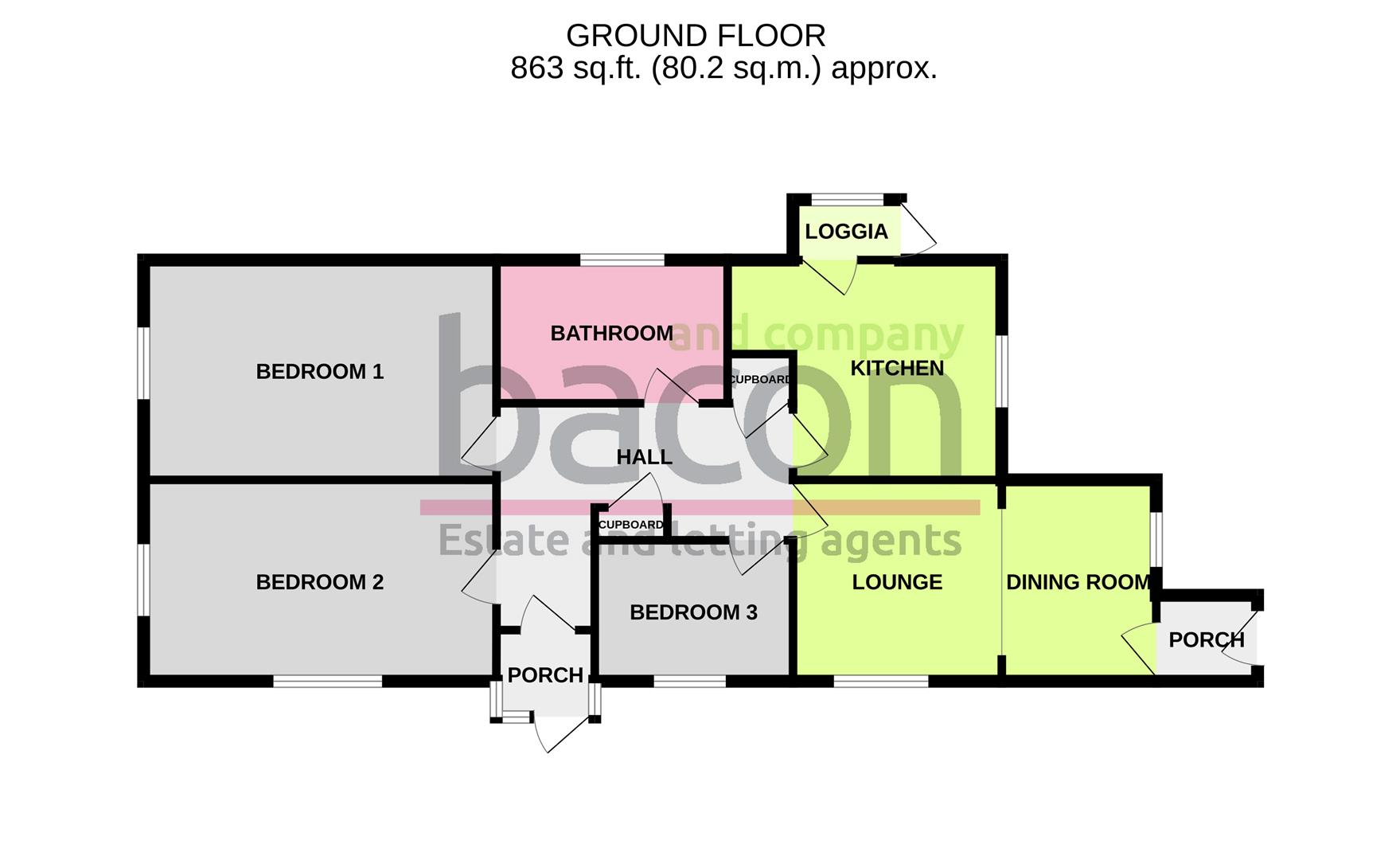 Floor Plan | Bungalow - Detached | Rackham Road, Worthing, BN13 | For Sale